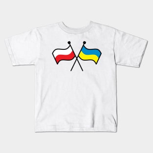 Dual Polish and Ukrainian Flags Kids T-Shirt